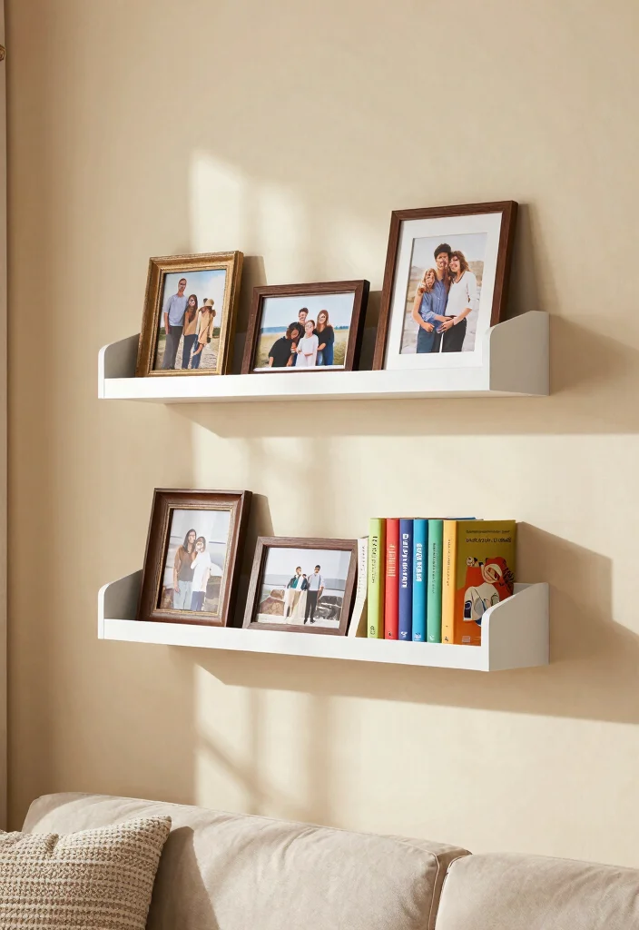 18 Floating Shelf Bookshelf Ideas That Feel Light & Modern - 10. Personalized Touch 1