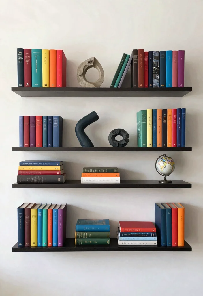 18 Floating Shelf Bookshelf Ideas That Feel Light & Modern - 14. Books as Art 1