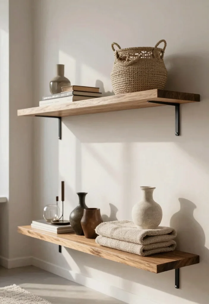 18 Floating Shelf Bookshelf Ideas That Feel Light & Modern - 7. Layered Textures 1