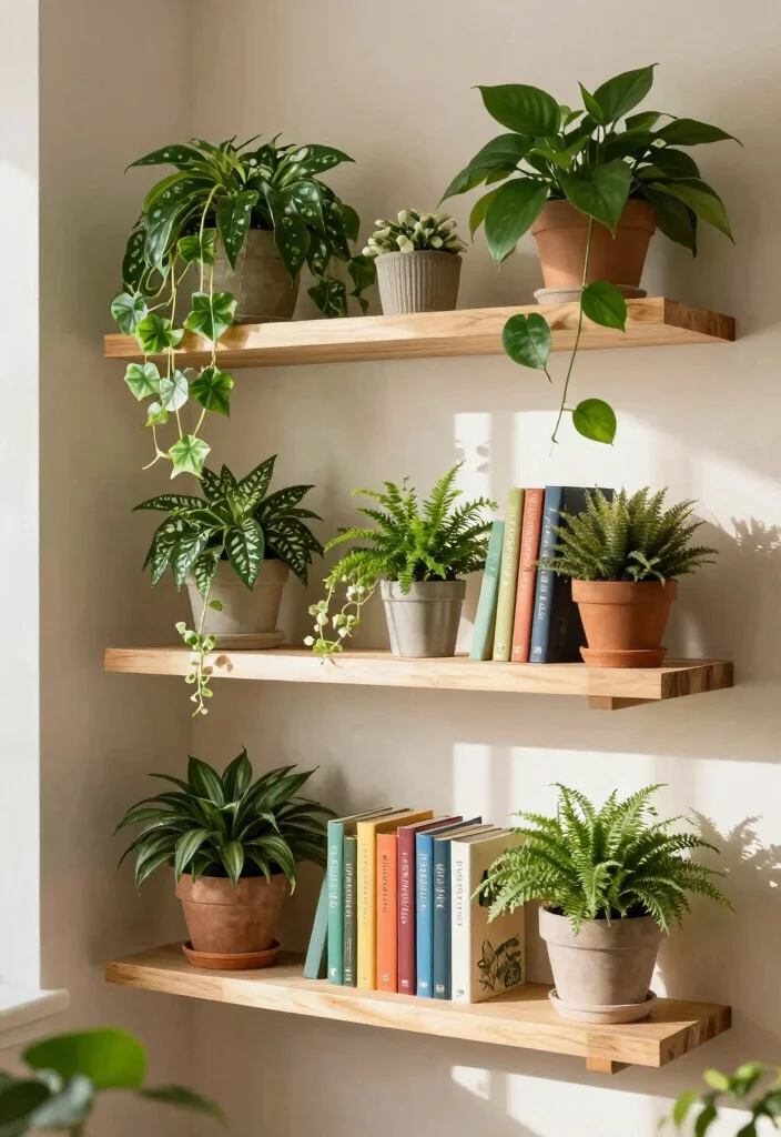 18 Floating Shelf Bookshelf Ideas That Feel Light & Modern - 8. Nature-Inspired 1