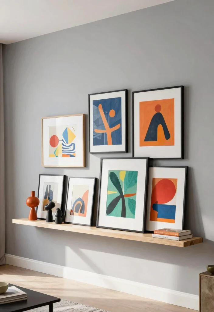 18 Floating Shelf Bookshelf Ideas That Feel Light & Modern - 9. Art Display 1