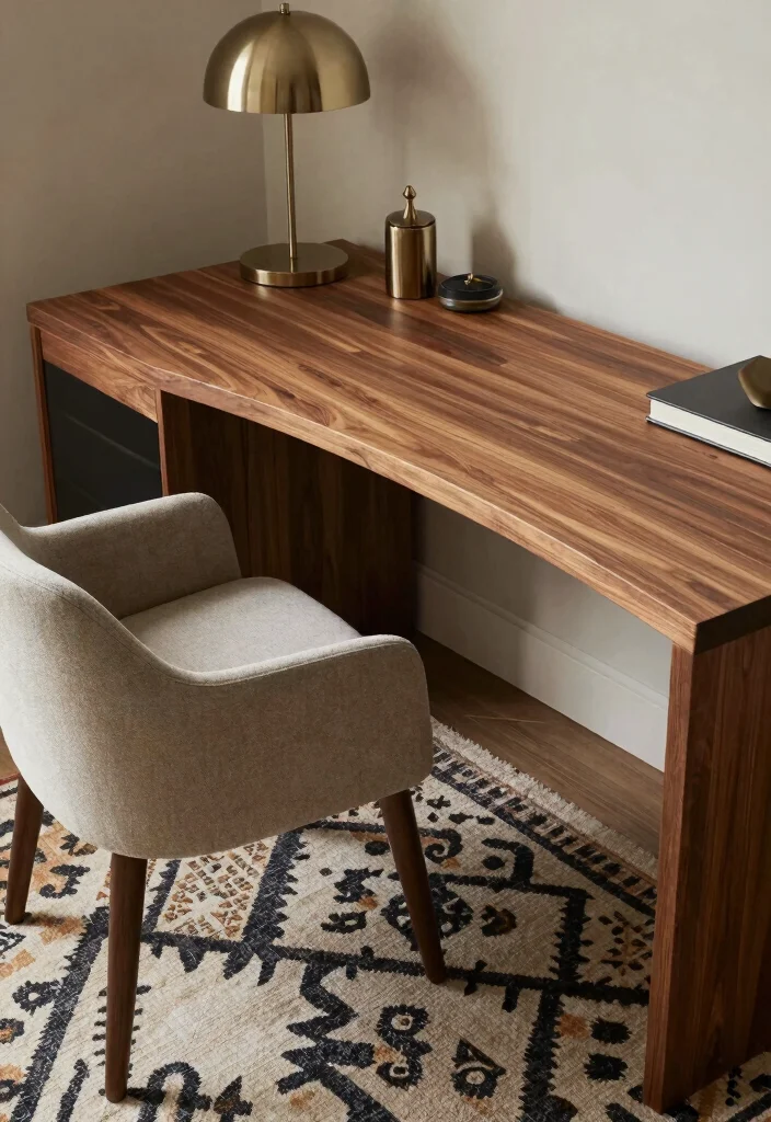 18 L Shaped Desk Setup Aesthetic Ideas That Maximize Space - 10. Textured Tones 1