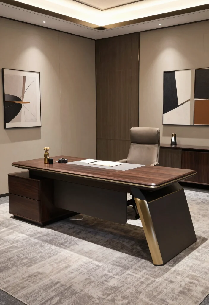 18 L Shaped Desk Setup Aesthetic Ideas That Maximize Space - 14. Elegant Executive Style 1