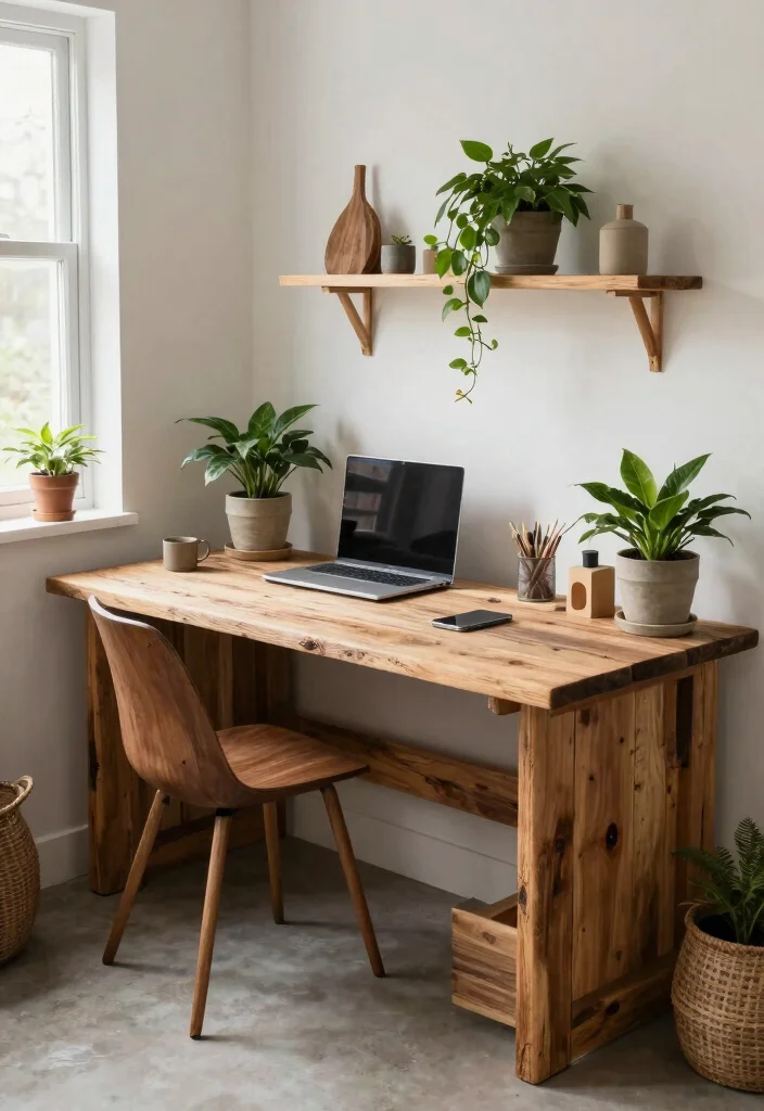18 L Shaped Desk Setup Aesthetic Ideas That Maximize Space - 16. Eco-Friendly Office 1