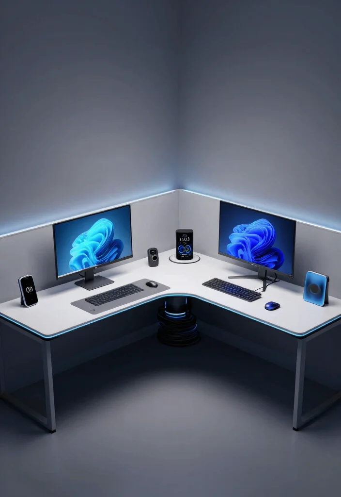 18 L Shaped Desk Setup Aesthetic Ideas That Maximize Space - 17. High-Tech Haven 1