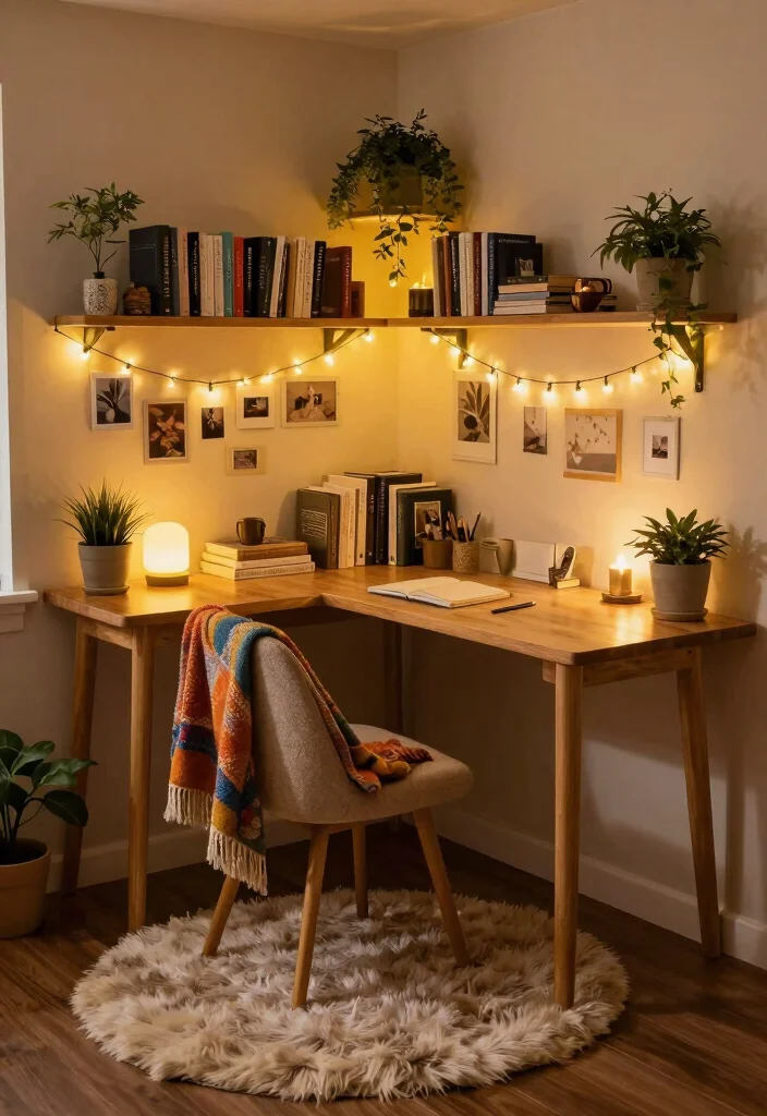 18 L Shaped Desk Setup Aesthetic Ideas That Maximize Space - 2. Cozy Corner Retreat 1