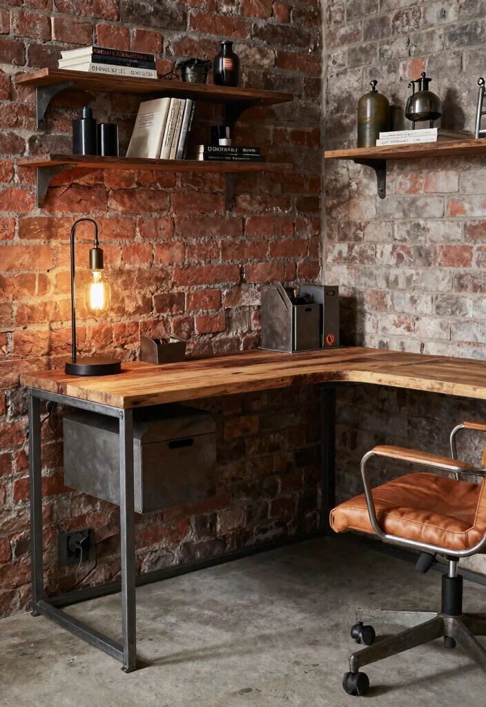 18 L Shaped Desk Setup Aesthetic Ideas That Maximize Space - 3. Industrial Chic 1