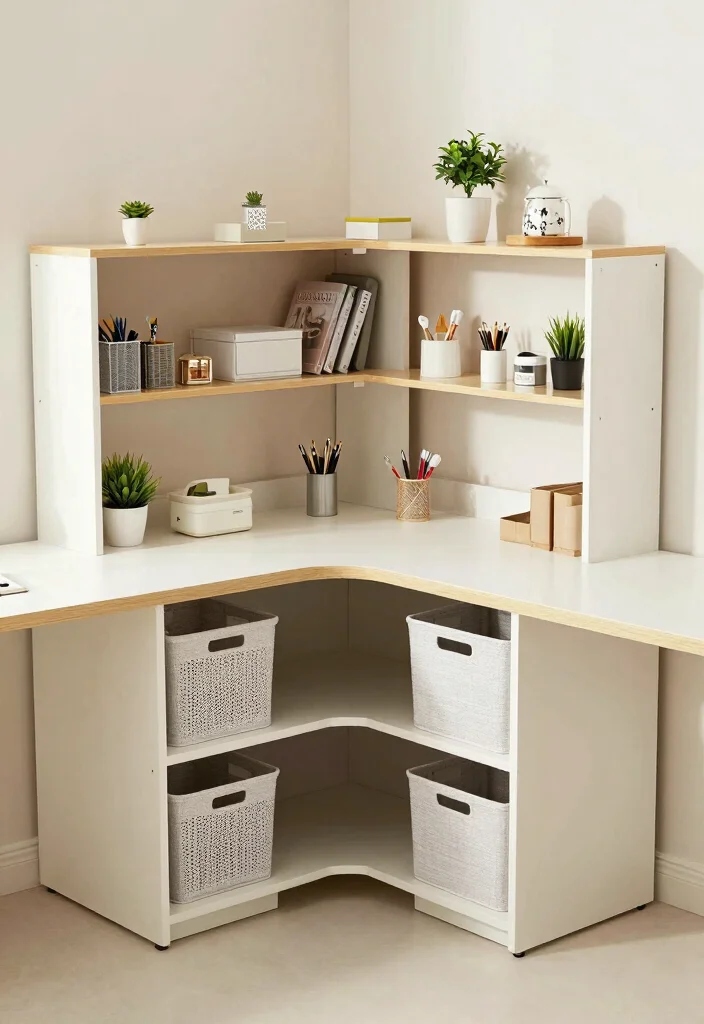 18 L Shaped Desk Setup Aesthetic Ideas That Maximize Space - 8. Smart Storage Solutions 1