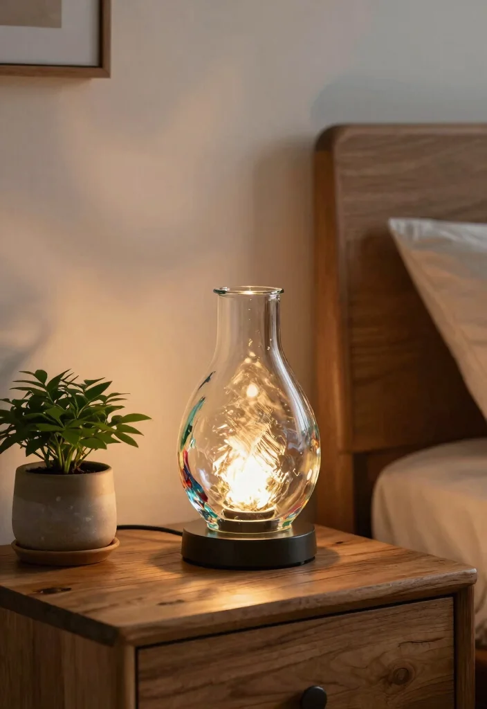 18 Nightstand Lamps Bedroom Modern Ideas That Shine 1 18 Nightstand Lamps Bedroom Modern Ideas That Shine - 1. Recycled Glass Table Lamp 1