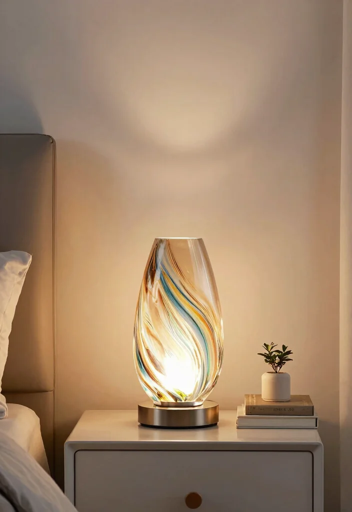 18 Nightstand Lamps Bedroom Modern Ideas That Shine 32 18 Nightstand Lamps Bedroom Modern Ideas That Shine - 12. Glass Table Lamp with Natural Patterns 1