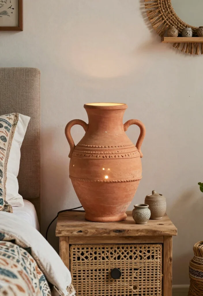 18 Nightstand Lamps Bedroom Modern Ideas That Shine 33 18 Nightstand Lamps Bedroom Modern Ideas That Shine - 13. Handmade Terra Cotta Lamp 1