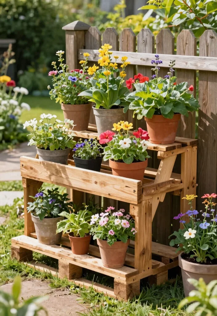 18 Outdoor Plant Stand Ideas That Elevate Your Greenery 1 18 Outdoor Plant Stand Ideas That Elevate Your Greenery - 1. Simple Wooden Pallet Stand 1