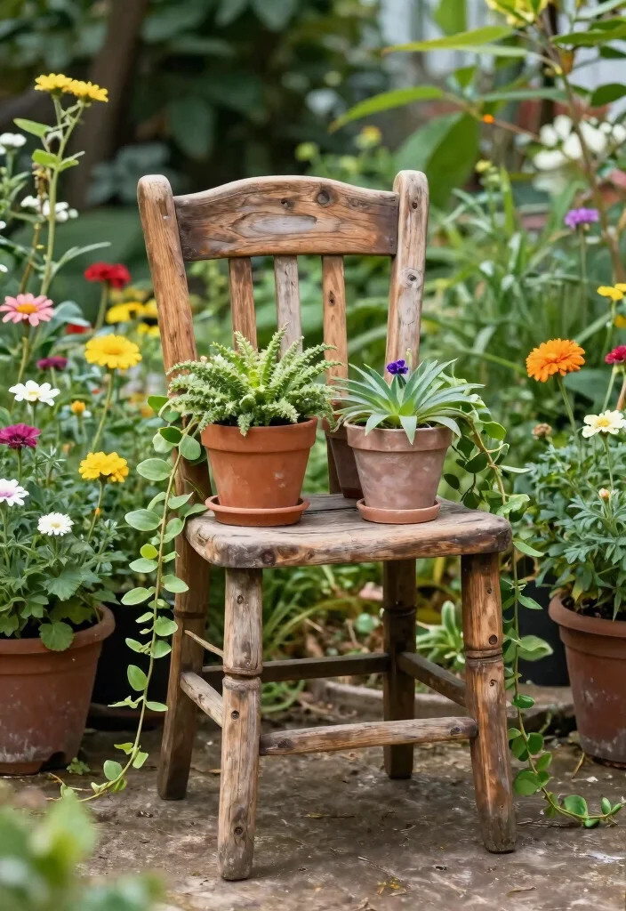 18 Outdoor Plant Stand Ideas That Elevate Your Greenery 40 18 Outdoor Plant Stand Ideas That Elevate Your Greenery - 10. Upcycled Furniture Plant Stand 1