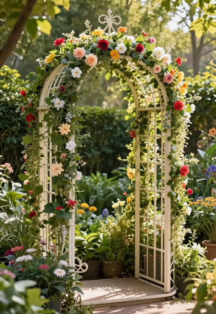 18 Outdoor Plant Stand Ideas That Elevate Your Greenery 56 18 Outdoor Plant Stand Ideas That Elevate Your Greenery - 16. Elegant Arched Plant Stand 1