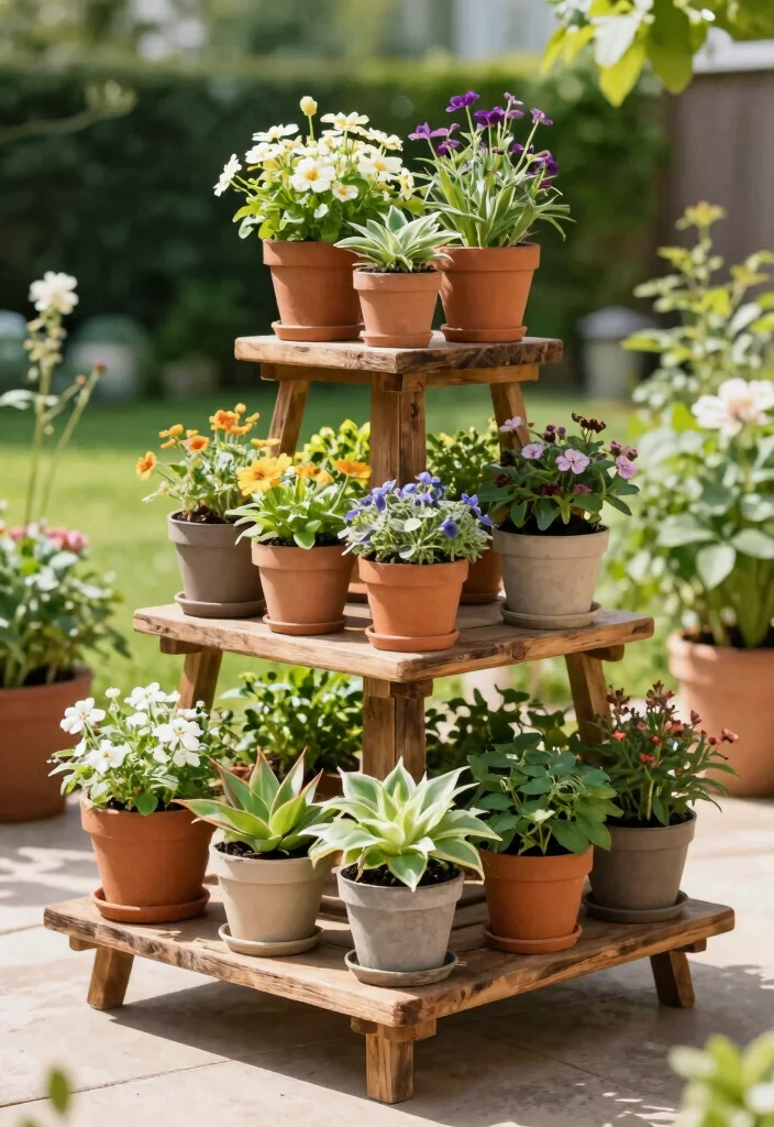 18 Outdoor Plant Stand Ideas That Elevate Your Greenery 14 18 Outdoor Plant Stand Ideas That Elevate Your Greenery - 4. Tiered Plant Stand 1