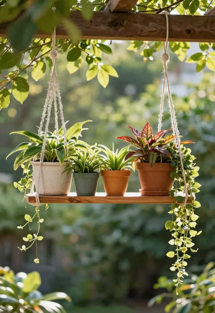 18 Outdoor Plant Stand Ideas That Elevate Your Greenery 15 18 Outdoor Plant Stand Ideas That Elevate Your Greenery - 5. Hanging Plant Shelf 1