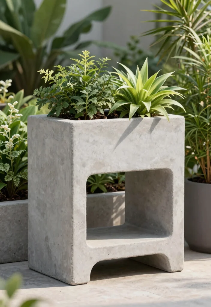 18 Outdoor Plant Stand Ideas That Elevate Your Greenery 39 18 Outdoor Plant Stand Ideas That Elevate Your Greenery - 9. DIY Concrete Planter Stand 1
