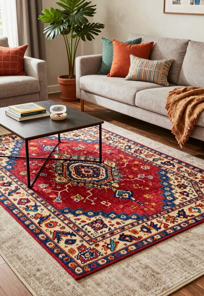 18 Rug on Rug Ideas That Look Designer Styled 1 18 Rug on Rug Ideas That Look Designer Styled - 1. Bold Patterns for a Statement Look 1