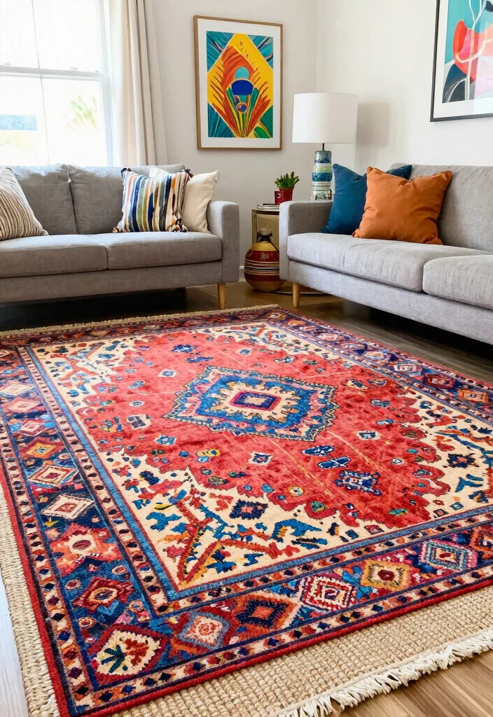 18 Rug on Rug Ideas That Look Designer Styled 56 18 Rug on Rug Ideas That Look Designer Styled - 16. Texture and Color Combo 1
