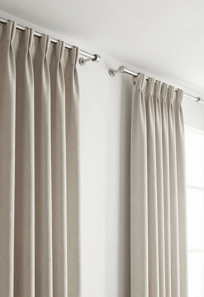18 Ways to Hang Curtains Ideas That Look Creative 31 18 Ways to Hang Curtains Ideas That Look Creative - 11. Wall-Mounted Curtain Rods 1