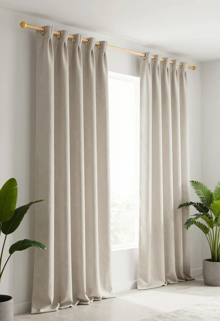 18 Ways to Hang Curtains Ideas That Look Creative 68 18 Ways to Hang Curtains Ideas That Look Creative - 18. Minimalist Rods with Eco-Friendly Materials 1