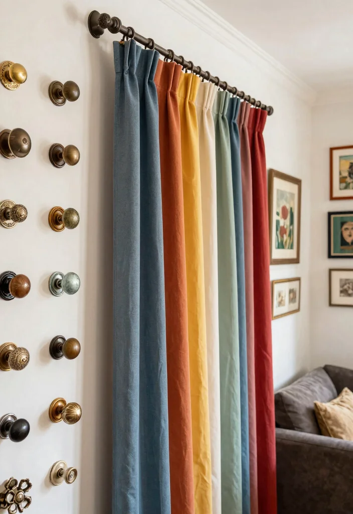 18 Ways to Hang Curtains Ideas That Look Creative 2 18 Ways to Hang Curtains Ideas That Look Creative - 2. Repurposed Vintage Door Hardware 1