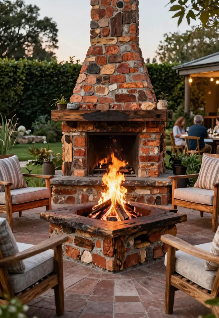 12 Backyard Fire Pit Ideas Lounge Areas for Small Yards - 10. Rustic Fire Pit with Reclaimed Materials 1