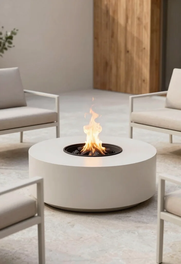 12 Backyard Fire Pit Ideas Lounge Areas for Small Yards - 12. Minimalist Fire Pit with Scandinavian Influence 1