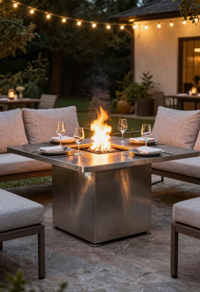 12 Backyard Fire Pit Ideas Lounge Areas for Small Yards - 3. Fire Pit Table for Multi-Functionality 1