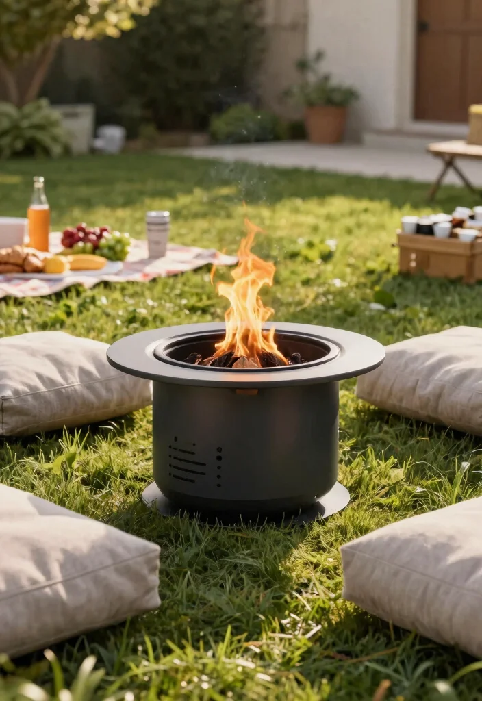 12 Backyard Fire Pit Ideas Lounge Areas for Small Yards - 5. Portable Fire Pit for Versatility 1
