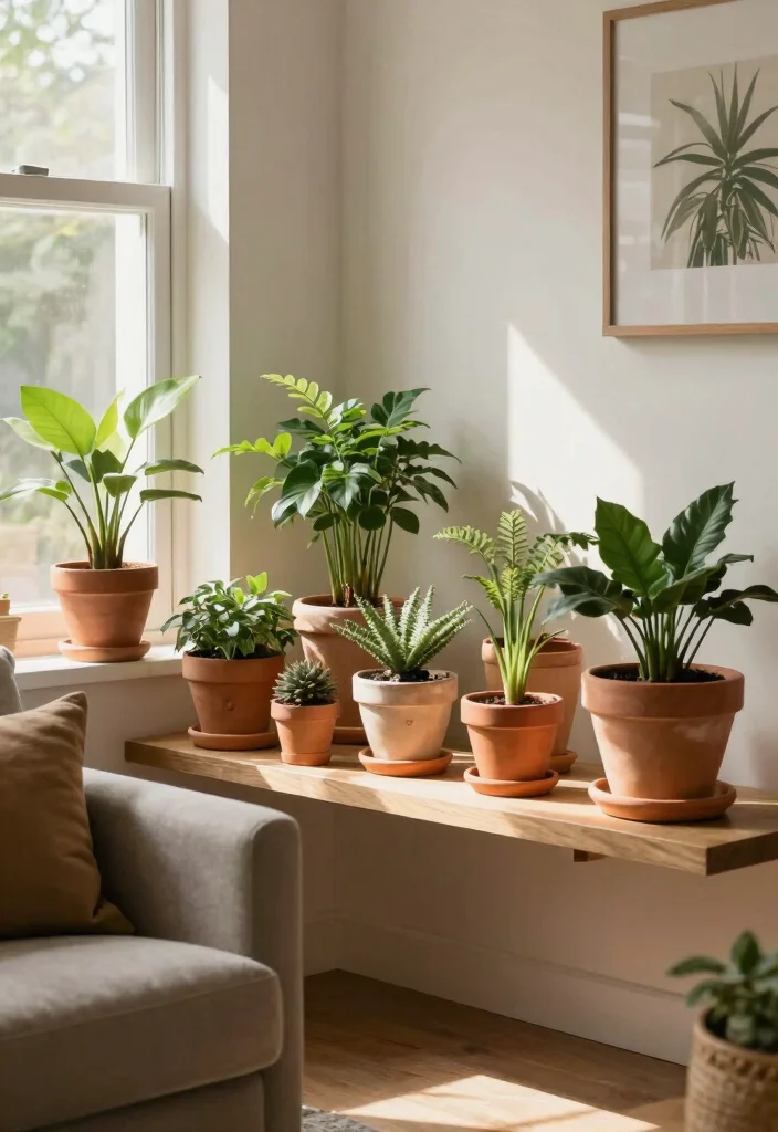 12 Clay Flower Pot Ideas That Drain Well and Don't Crack - 11. Indoor Gardening with Clay Pots: Space-Saving Solutions 1