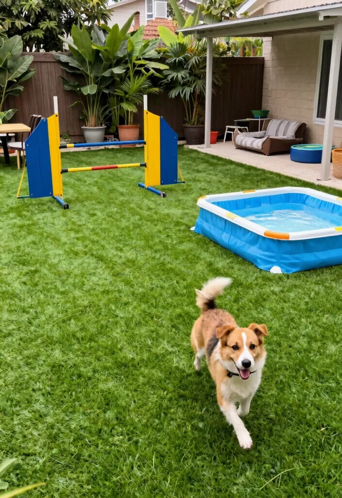 12 Fake Grass Backyard Ideas That Look Real and Stay Green - 1. Playful Pet Paradise 1