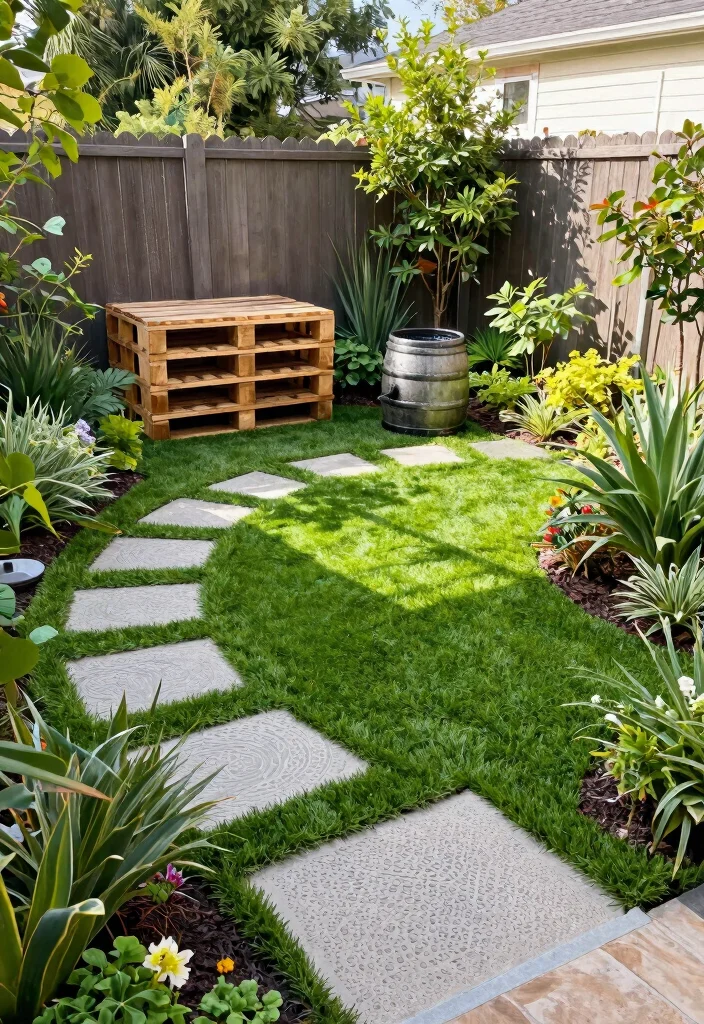 12 Fake Grass Backyard Ideas That Look Real and Stay Green - 3. Eco-Friendly Retreat 1