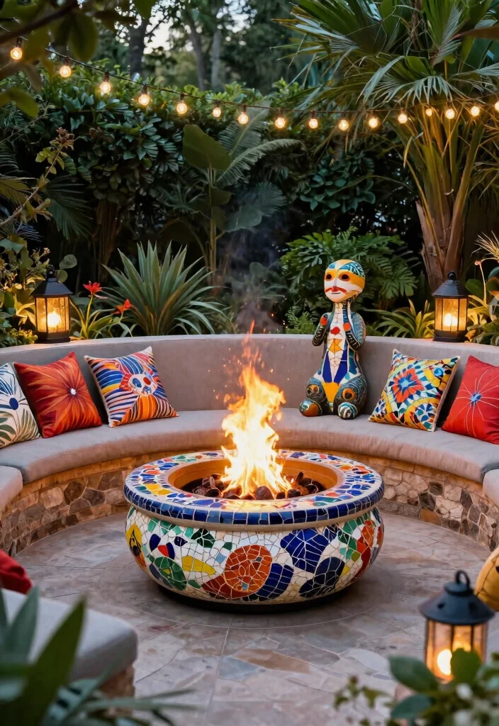 12 Fire Pit Garden Ideas Backyard Designs That Don't Need Gas Lines - 12. Fire Pit with Artistic Touches 1