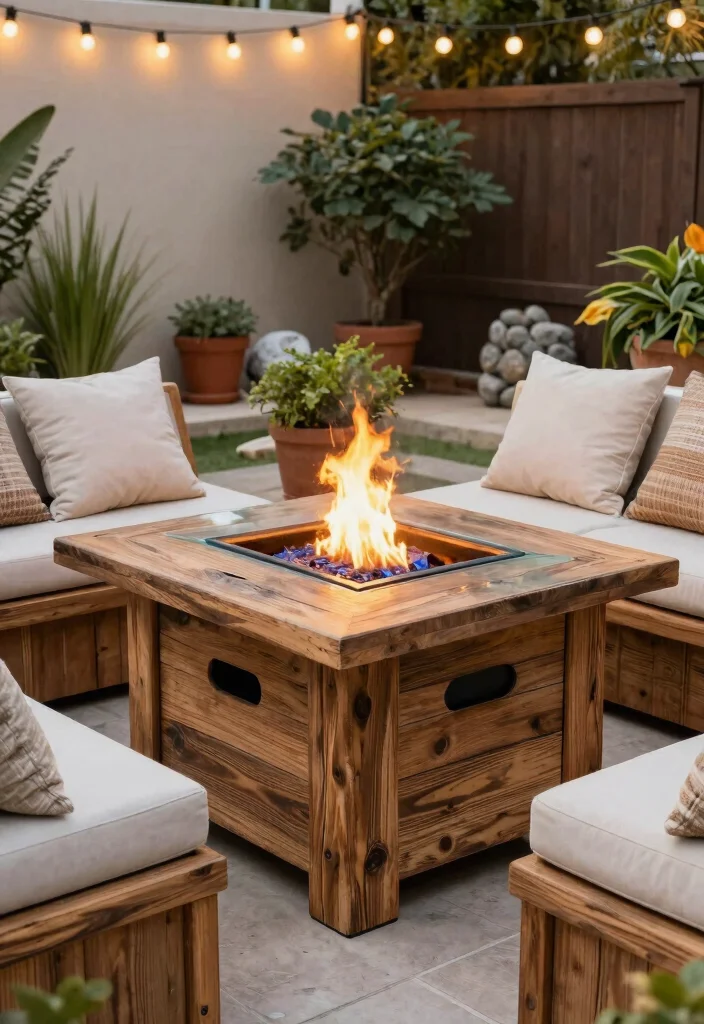 12 Fire Pit Garden Ideas Backyard Designs That Don't Need Gas Lines - 4. Fire Pit Table for Cozy Gatherings 1