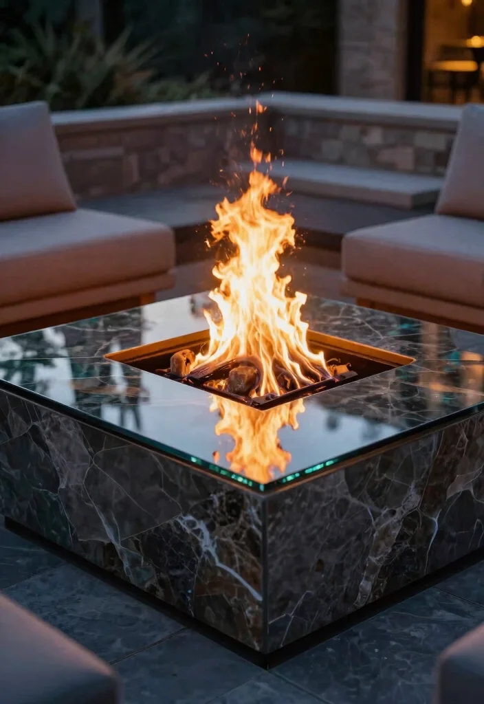 12 Fire Pit Lighting Ideas That Stay Lit After Dark - 12. Reflective Surfaces 1