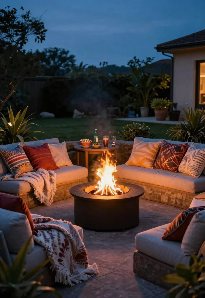 12 Fire Pit Lighting Ideas That Stay Lit After Dark - 4. Cozy Fire Pit Accessories 1