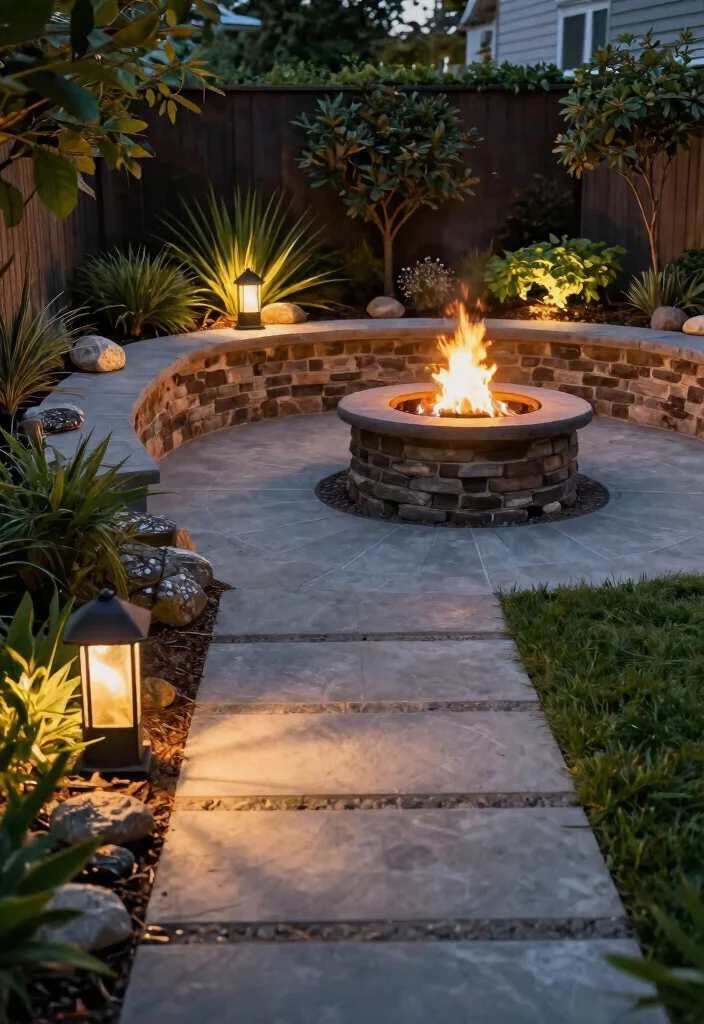 12 Fire Pit Lighting Ideas That Stay Lit After Dark - 5. Creative Ground Lighting 1
