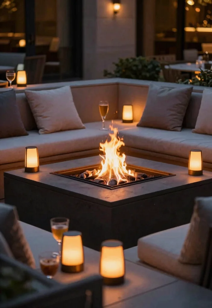 12 Fire Pit Lighting Ideas That Stay Lit After Dark - 7. Chic Table Lamps 1