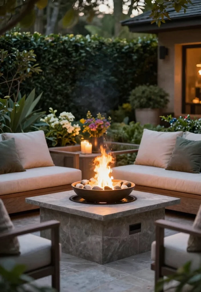 12 Fire Pit Lighting Ideas That Stay Lit After Dark - 8. Fire Pit Centerpiece 1