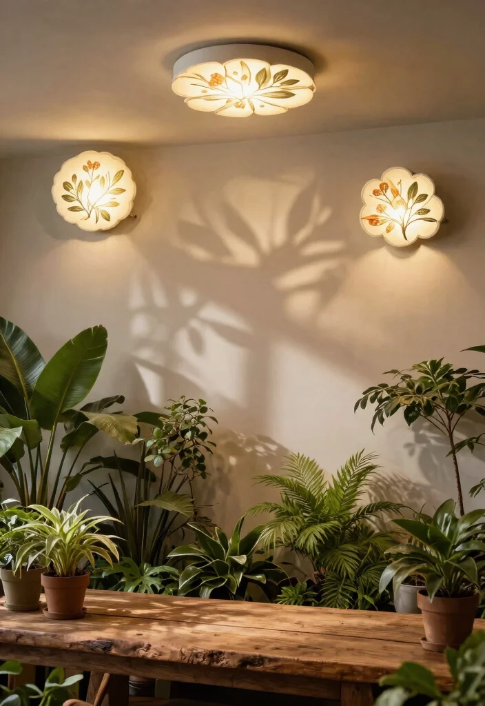 12 Modern Flush Mount Ceiling Light Ideas for Low Ceiling Rooms - 5. Nature-Inspired Fixtures 1