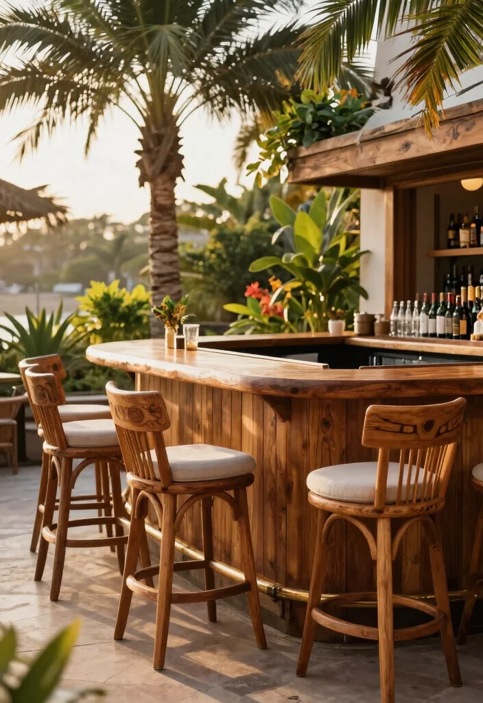 12 Outdoor Bar Stools That Don't Rust or Fade - 3. Teak Bar Stools: Timeless Beauty 1