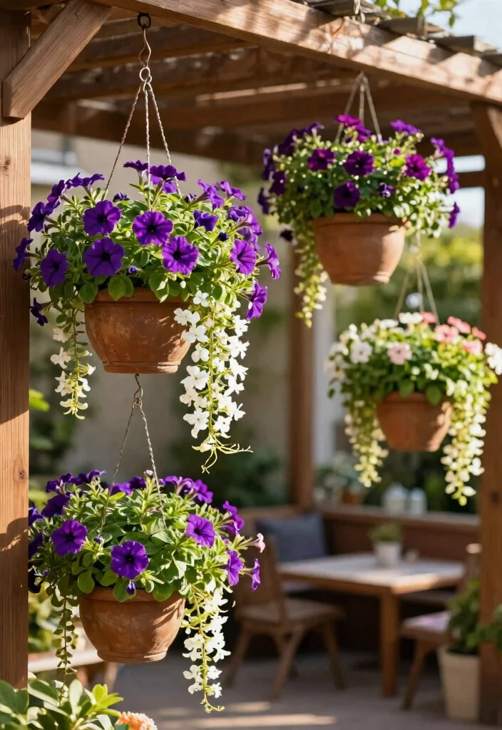 12 Outdoor Flower Stand Ideas That Display Plants at Every Height - 4. Hanging Planters 1