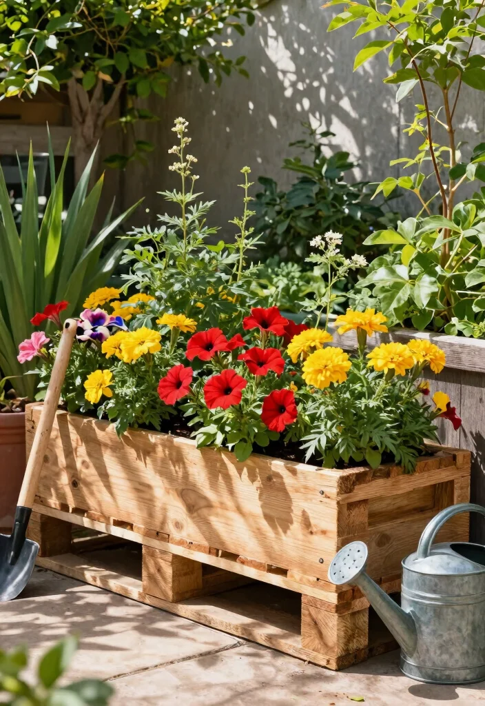12 Outdoor Flower Stand Ideas That Display Plants at Every Height - 5. Pallet Planters 1