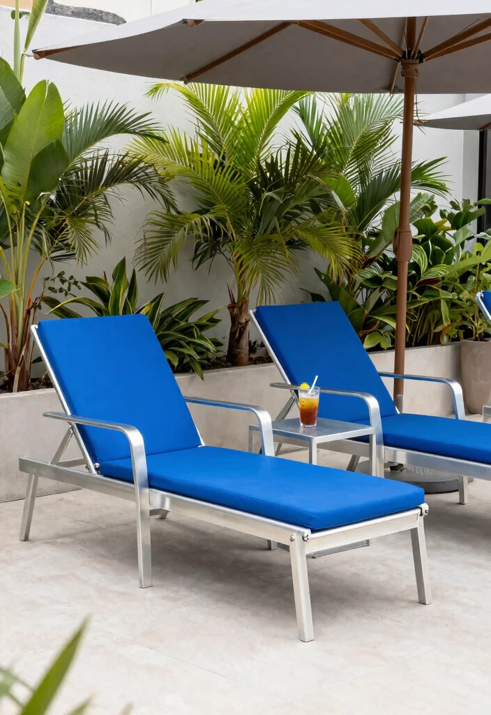 12 Outdoor Lounge Furniture Ideas That Handle Rain and Sun - 1. Sleek Aluminum Lounge Chairs 1
