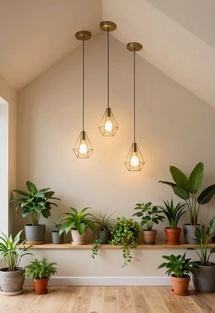 12 Sloped Ceiling Lighting Ideas That Brighten Every Corner - 1. Pendant Lights with Geometric Shapes 1