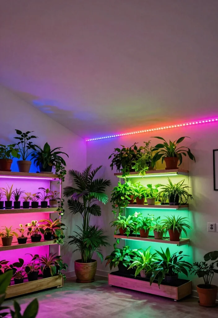 12 Sloped Ceiling Lighting Ideas That Brighten Every Corner - 9. Colorful LED Strip Lights for a Modern Twist 1