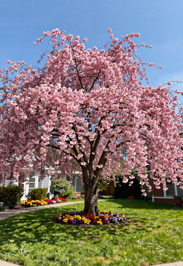 12 Small Trees for Front Yards That Don't Outgrow the Space - 12. Weeping Cherry Tree 1