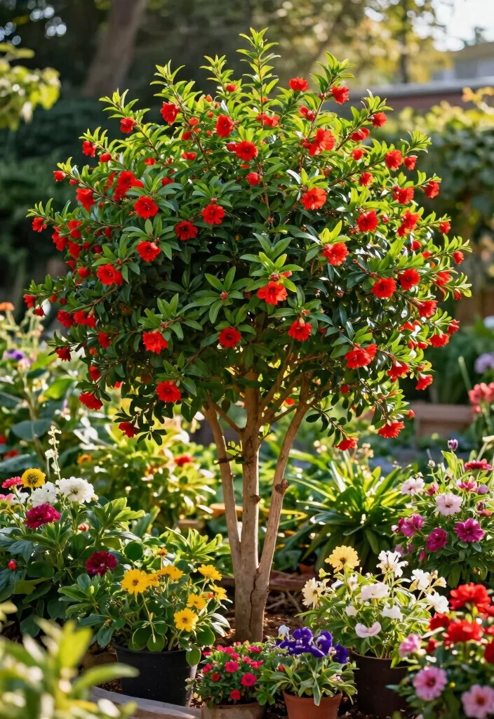 12 Small Trees for Front Yards That Don't Outgrow the Space - 5. Dwarf Pomegranate Tree 1