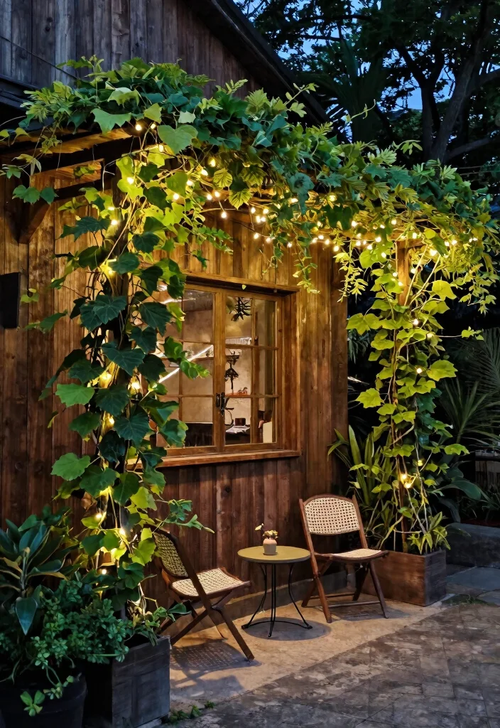 12 Space-Saving Outdoor Bodega Ideas for Your Patio - 3. Use of Trellises for Vertical Gardens 1